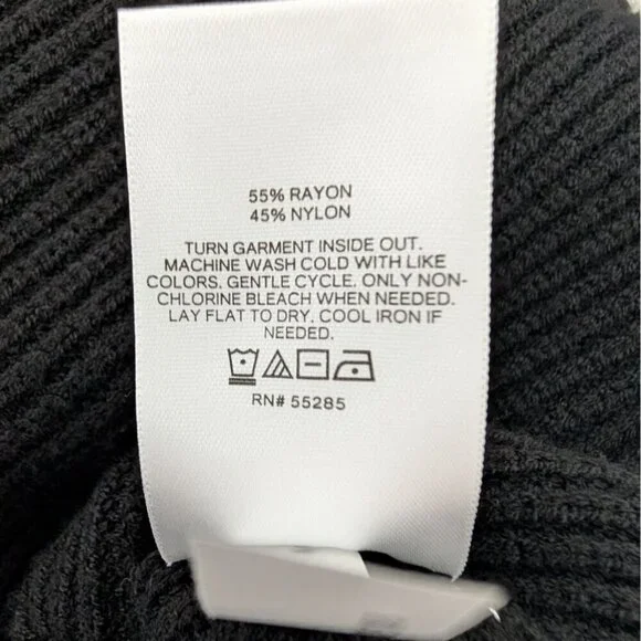 NEW Express Ribbed Maxi Dress Womens Size Medium Black Stretch V Neck Long - Picture 8 of 12